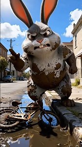 Pipo the Bunny Takes a Mud Bath! 🚗💦 (But the Ending Will Surprise You!) #funny #animation