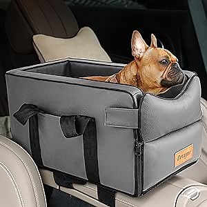 Dog Console Car Seat - Leather Dog Car Seat for Small Pets, Safe, Comfortable, Enhancing Interaction Between Owners and Pets
