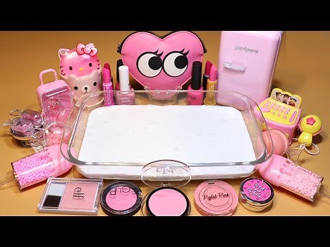 Color Series Season3 Mixing "PINK" Makeup,Parts,slime... Into White Slime! "PINKSlime"