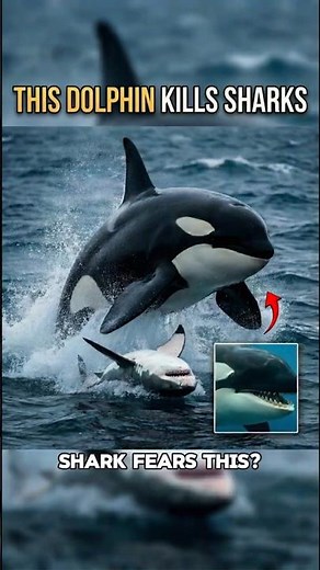 Why Sharks Fear from This Dolphin?🐬🦈#shorts #ocean