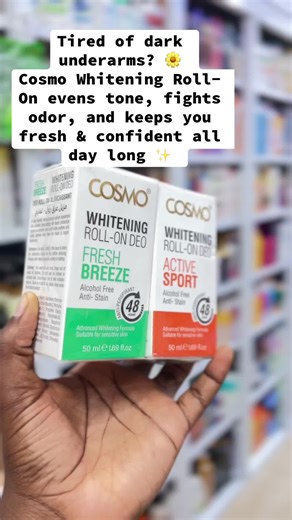 Say goodbye to dark underarms 🌸 The Cosmo Whitening Roll-On Deo helps brighten, smooth, and refresh your underarms while keeping you fresh all day long ✨ Your glow starts at Netta Beauty Center 💖 📲 Call/WhatsApp: 0543656808 🚚 We deliver nationwide | Walk-ins & pickups welcome #NettaBeautyCenter #GlowWithNetta #BeautyByNetta #NettaGlow #CosmoWhiteningRollOn #DarkUnderarmsCare #UnderarmWhitening #FreshAllDay #SkincareEssentials #BodyCareRoutine #PamperYourSkin #HealthySkinGoals #BeautyTok #Sho