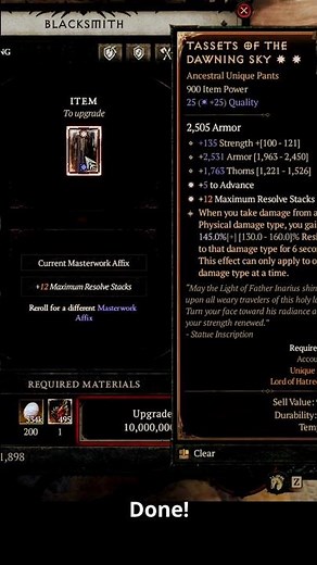 12 Resolve stacks On ONE Item Explained 👀 #diablo4 #lordofhatred #hammerdin
