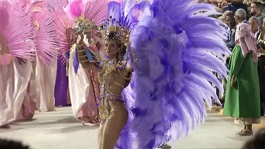 Dancers take part in Rio de Janeiro's famous Sambadrome carnival