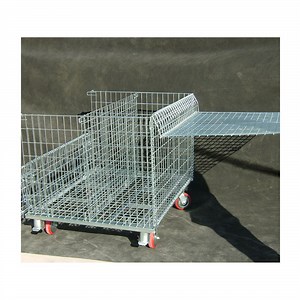 [Hot Item] Collapsible Transport Detachable Welded Steel Large Stackable Lockable Storage Wire Mesh Containers