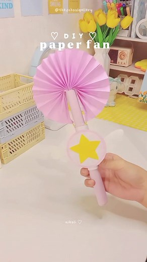 diy paper fan ⭐🌸 #_nikoli #theschoolgallery #kawaiiaesthetic #diy #diys #diycraft #papercraft #paperfan #diyfan #diypaperfans #cardcaptor #cardcaptorsakura #fyp #foryou #viral #trending #cute #howto #tutorial #easy