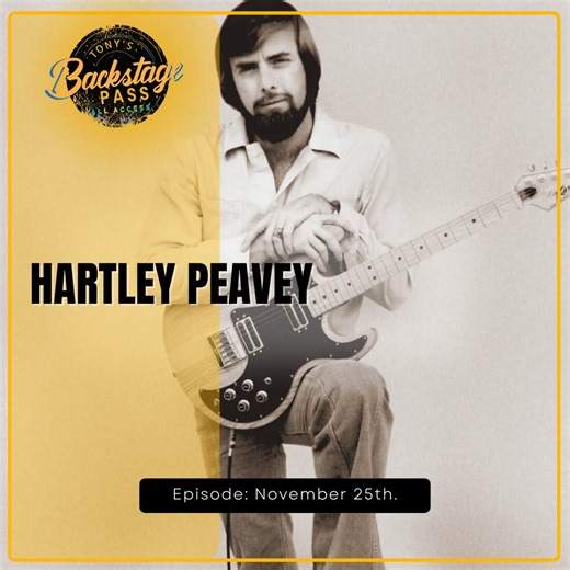 🚨 NEW EPISODE DROP! 🚨 Tomorrow!!! Get ready — Hartley Peavey, the legend behind Peavey Electronics, is coming to Tony’s Backstage Pass! 🔥🎸 TUESDAY, NOVEMBER 25th — and it’s 100% FREE on YouTube! You don’t want to miss the stories, the gear, and the behind-the-scenes magic from one of the biggest names in music history. Set your reminders. Tell your friends. This one’s HUGE. #TonysBackstagePass #HartleyPeavey #PeaveyElectronics #MusicLegend #Season2 #YouTubeSeries #MustWatch #FreeStreaming | 