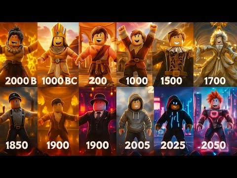 Mega Evolution Roblox Time Travel Dance – 2000 BC to 2050