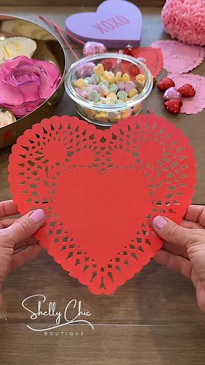 Easy DIY Valentine 💌 These heart doilies make the cutest envelopes perfect for school Valentines. Just add candy or a no | MMorris