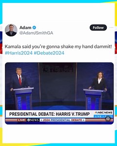 Candidates Kamala Harris and Donald Trump shake hands as they take the stage in their first presidential debate. Are you watching the debate? #lunionsuite #haitianamerican #presidentialdebate #donaldtrump #kamalaharris #debate2024 | The Haitian American