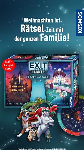 🎁 Verschenke unvergessliche Momente: Escape-Room-Erlebnisse für die ganze Familie! Stürzt euch in zwei spannende Abenteuer, zeigt Teamgeist – und genießt gemeinsam Quality-Time direkt im eigenen Wohnzimmer! Könnt ihr die Geheimnisse um das Schloss Gemeinstein und im Candyland lüften? | KOSMOS Verlag