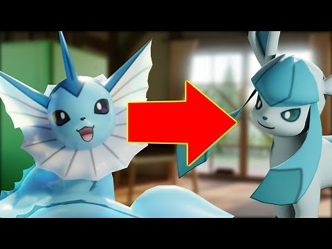 Transform Vaporeon into a Glaceon _ 3D animation meme