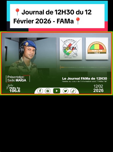 📍Journal de 12H30 du 12 Février 2026📍