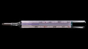 Download Temperature rising on medical classical thermometer. Mercury thermometer, Celsius scale for free