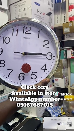 Clock Camera. High quality HD wifi clock camera which can record video and give preview to your mobile screen or T.V screen using wifi. Recorded files are saved in memory cards inserted ito the clock camera.