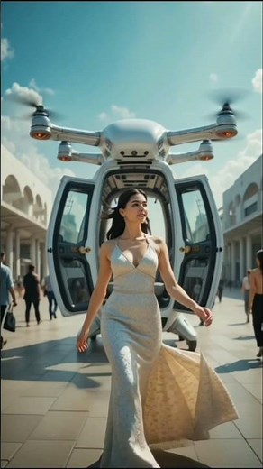 🚀 Futuristic Drone Lands | Girl’s Sky Ride Begins! ✨