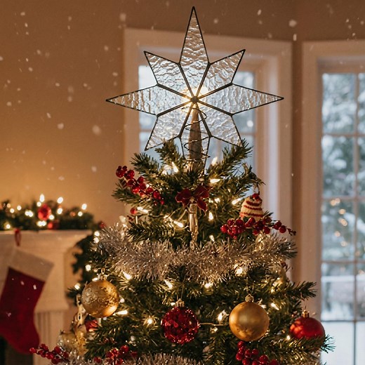 Stained Glass Star Topper, Glass Tree Topper, Stained Glass Christmas Star, Holiday Glass Star, Unique Tree Topper, Geometric Glass Star - Etsy