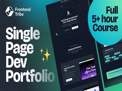 构建令人惊叹的 React 作品集：Next.js、Tailwind 和 CSS 动画 | 完整课程