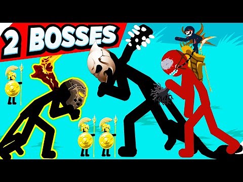 🌞2 BOSSES and FUN BATTLES (Boss : The Kai Rider!) Stick war legacy