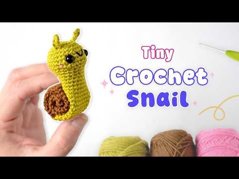 Crochet a Tiny Snail Pattern 🐌 Free Easy Low Sew Amigurumi for Beginners