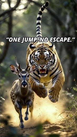 “The Perfect Ambush: Tiger’s Deadly Leap!” 😱 #animalshorts