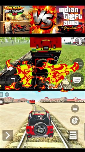 INDIAN BIKE DRAWING 3D VS INDIAN THEFT AUTO TRAIN CHALLENGE #indianbikedriving3d#indiantheftauto#gta