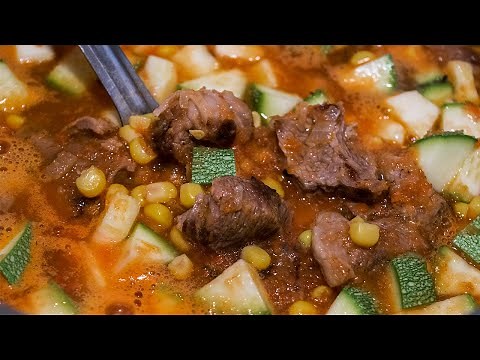 Carne de res con calabacitas. Deliciosa y saludable receta para tu familia.