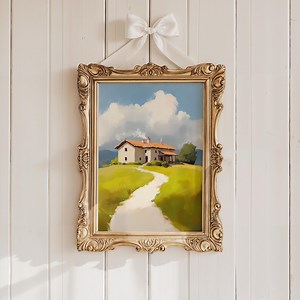 Rustic Country Farmhouse Painting, Vintage English Cottage Art, Rustic Ivy Covered House Painting, Vintage Fine Art Oil Painting QB5 - Etsy Australia