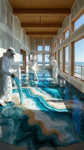 Beach House Interior Renovation with Stunning Epoxy Floor Before & After