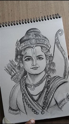 Shree Ram Ji ❤️🙏 Drawing Hyper Realistic Outline Tutorial #radheradhe #shorts #drawing #artist