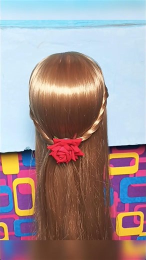 Rose Hairstyle for Valentine's Day tutorial 🌸❤️link in related video!#shorts#hairstyle#valentine