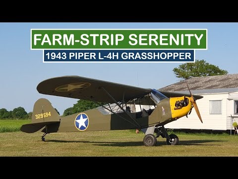 Flying my favourite person into her first farm strip in a 1943 Piper L-4 Grasshopper (Cub)