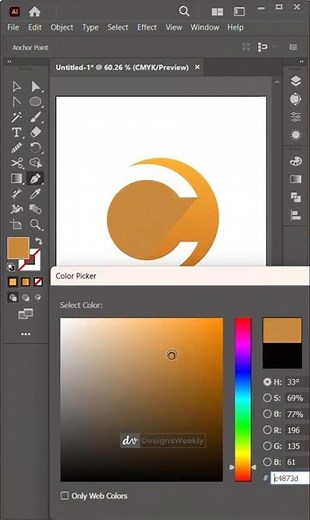 Logo Design Tutorial in illustrator Letter C Logo #howto #shorts #illustrator