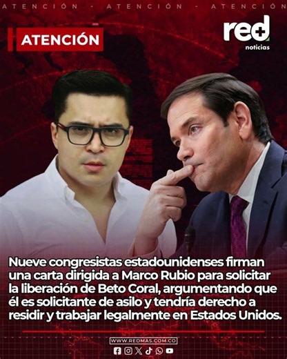 Beto Coral recibe apoyo de congresistas de EE. UU. y crece la presión sobre Marco Rubio