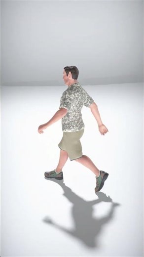 Casual Military-Inspired Character with Camo Shirt and Shorts
