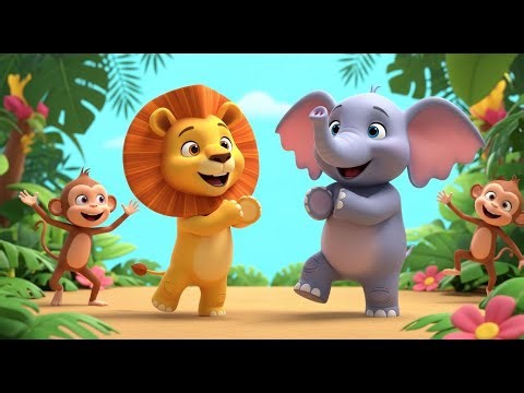 Jungle Animals Dance Parade 🦁🐘 Fun Baby Song,