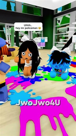 mr policeman caught them in a spray paint fight 🫟😳 #roblox #shorts