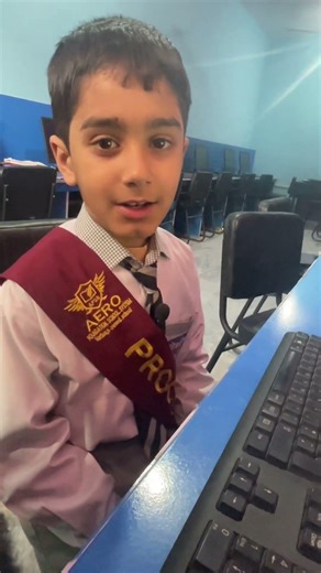 Grade 1 Burhan shows computer based skills#aeroschool #2026 #schoolactivities