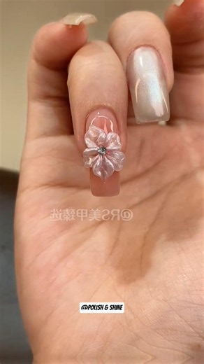 3d Flower Nail Tutorial 🌸💅💖💮#magneticnails #nails #shiningnails #nailart #nailinspo #nailtutorial