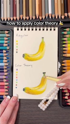 How to elevate art with color theory banana | colored pencil tutorial #colortheory #coloring