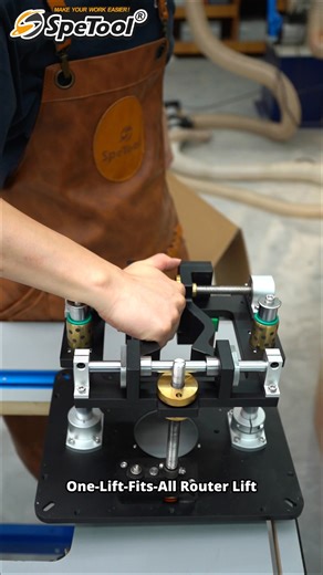 Still struggling with lifts that don’t fit? SpeTool Router Lift fits every router with one clamp. No adapters. No wobble. No nonsense. It's compatible with any router motor that has a spindle diameter ranging from 65mm to 107mm (approximately 2-9/16" to 4-3/16"). Right now, because your router deserves an upgrade, and your wallet deserves a break. 🛠️ One lift, every router. #spetool #routerlift #woodworking #woodshop | SpeTool Woodworking Tools
