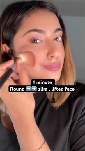 Instant Face Lift! 😱 How to make a Round Face look Slim #roundface #slimface #contour #shorts