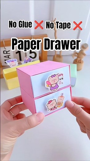 No Glue ❌ No Tape ❌ Paper Organizer/ Drawer #diy #craft #art #organizer
