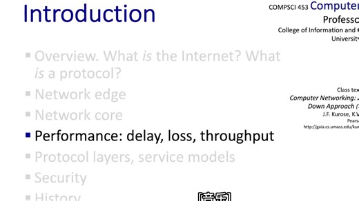 1.4 Performance: Delay, Loss and Throughput in Computer Networks