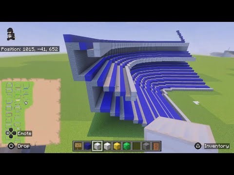 How to build an upper section of a stadium in Minecraft