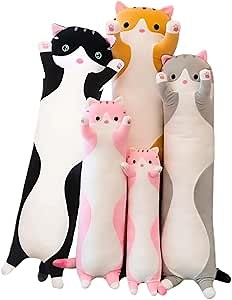 Long Cat Plush Pillow Soft Cat Hugging Pillow Stuffed Animal Pillow Cute Kitty Throw Pillow Gift for Boys Girls(90cm/35.43inch,Pink