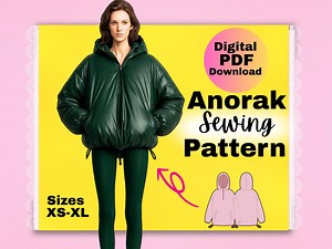 Oversized Anorak Jacket Sewing Pattern PDF Digital Download - Etsy France