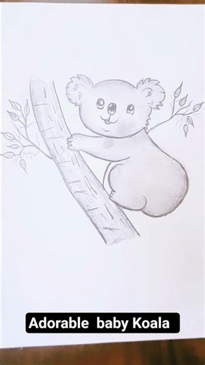 How to Draw a Cute Koala 🐨 #Shorts#art #viral #trending