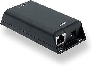 PoE Texas DC-Powered PoE+ (30 watt) Gigabit Inline Injector Converts 12-60V in to 50 Volt IEEE 802.3at PoE+ Out - Variable DC PoE Injector for Solar & Battery Powered Installations, WiFi & More