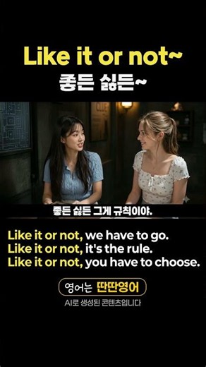 [Pattern English 480] Learn English expressions with the "Like it or not~" pattern! #shorts