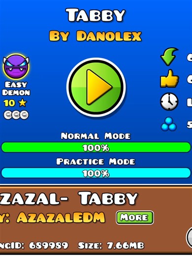 (Easy demon) Tabby by: Danolex #geometrydash #easydemon #demon #level #geometryaang